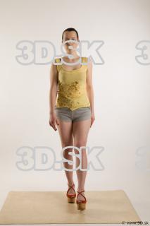 Walking reference of nude whole body yellow t shirt gray…